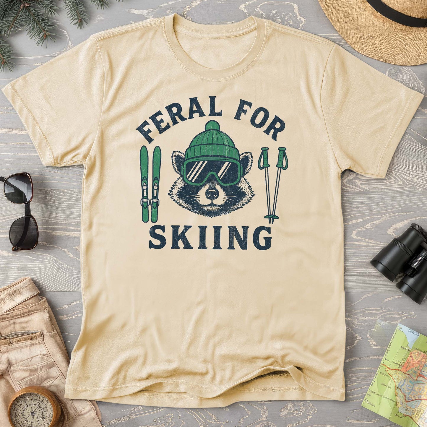 Feral for Skiing Comfort Colors T-shirt