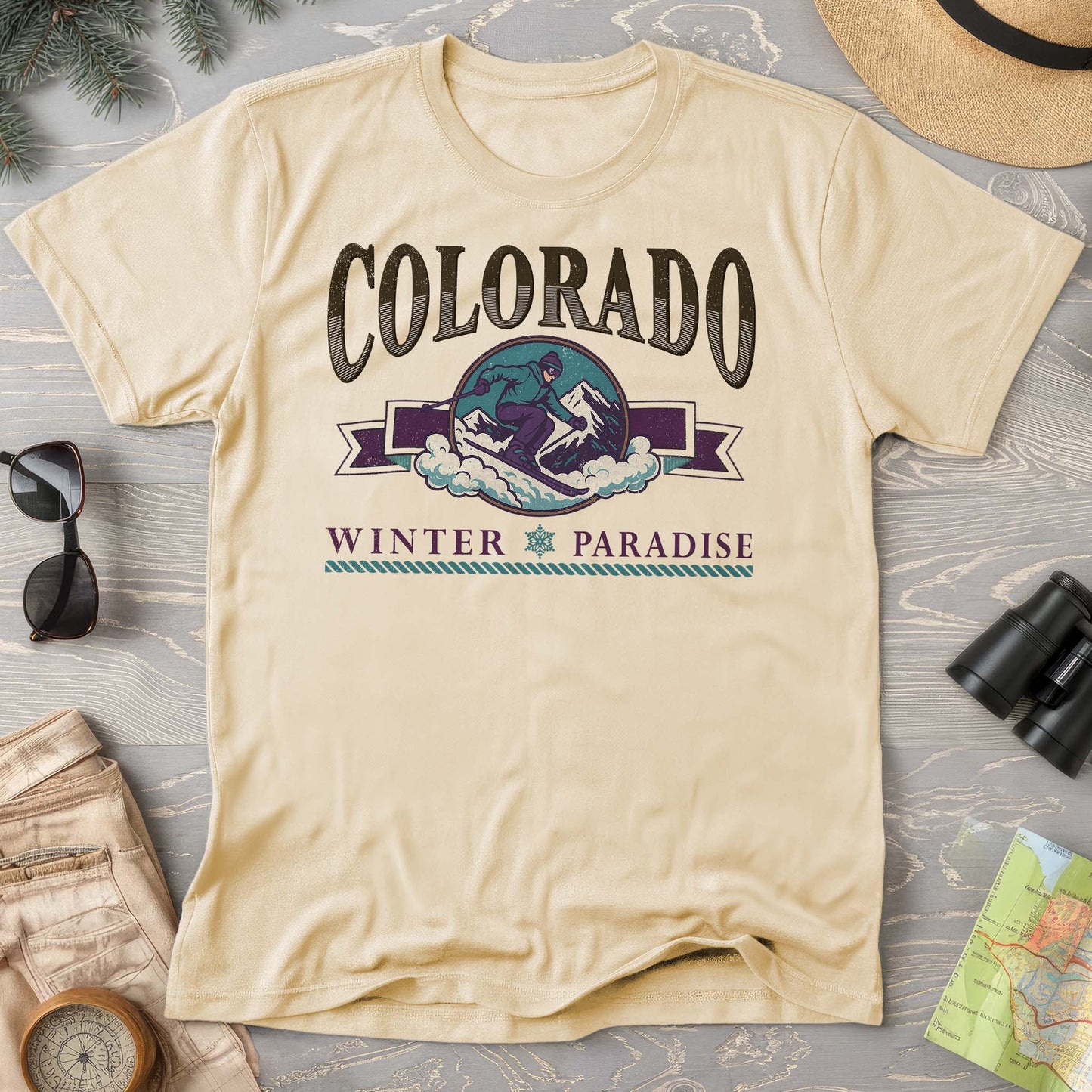 Colorado 90's Retro Ski Sprint Comfort Colors T-shirt