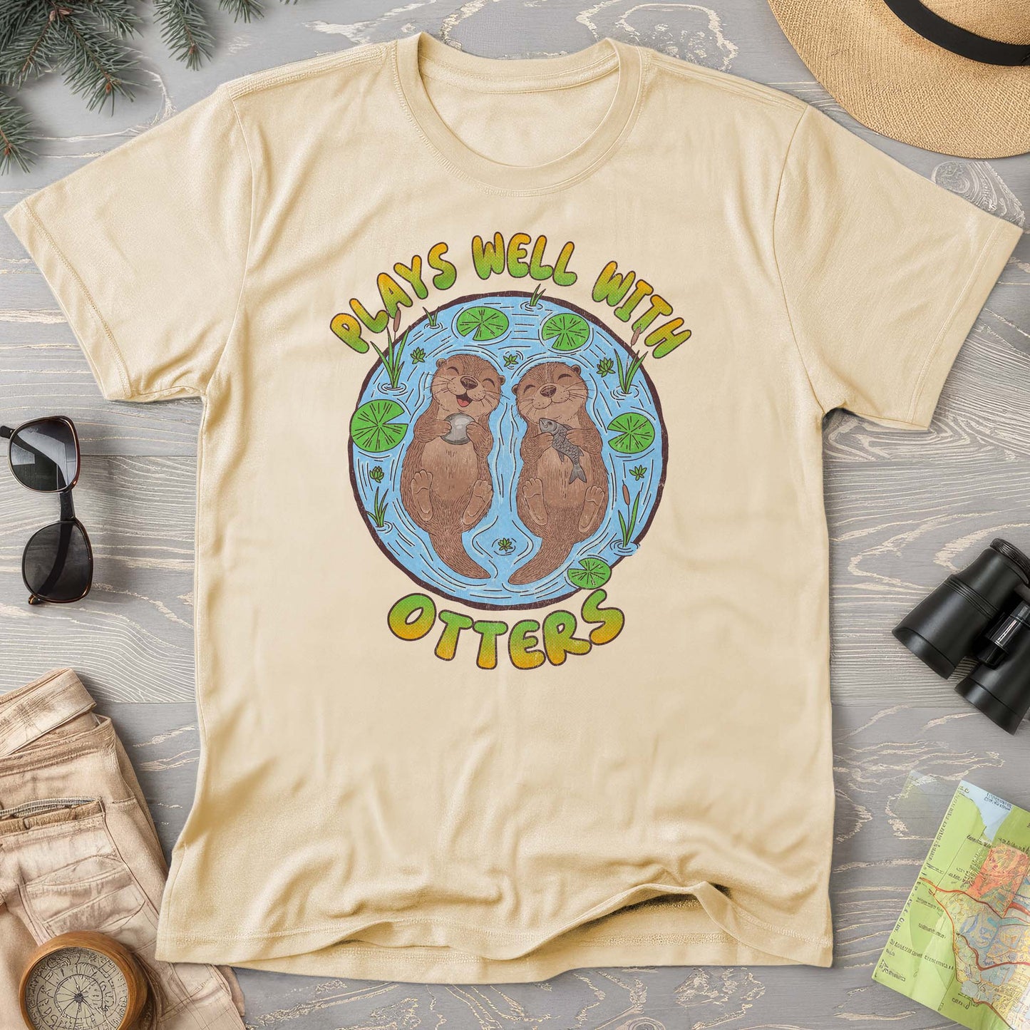 Plays Well With Otters Comfort Colors T-shirt