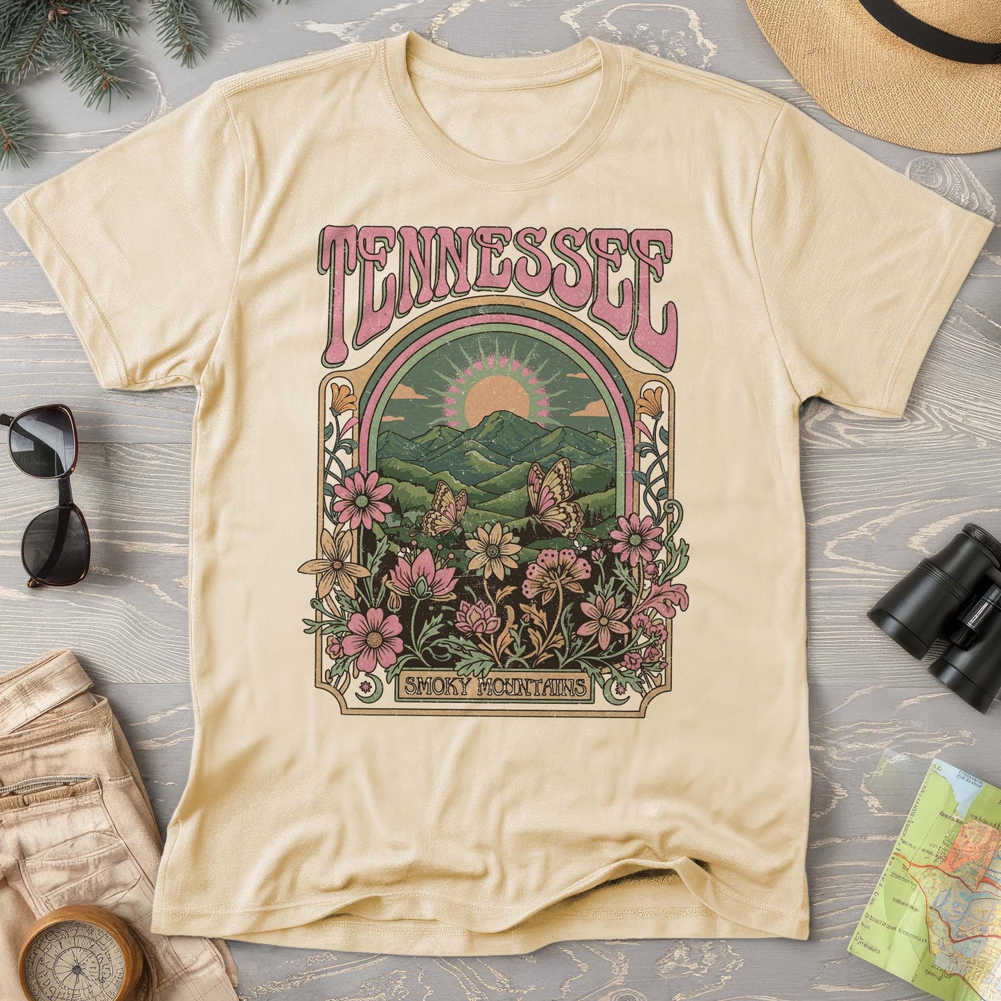 Tennessee Smoky Mountains Butterfly Comfort Colors T-shirt