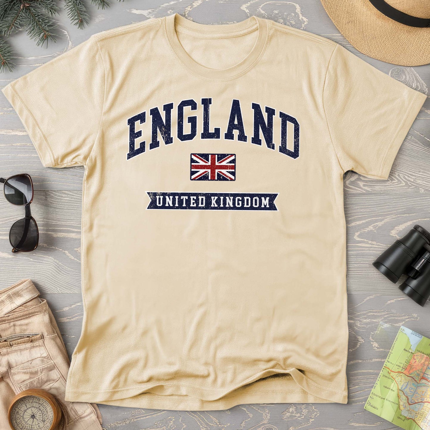 England Varsity Flag Comfort Colors T-shirt