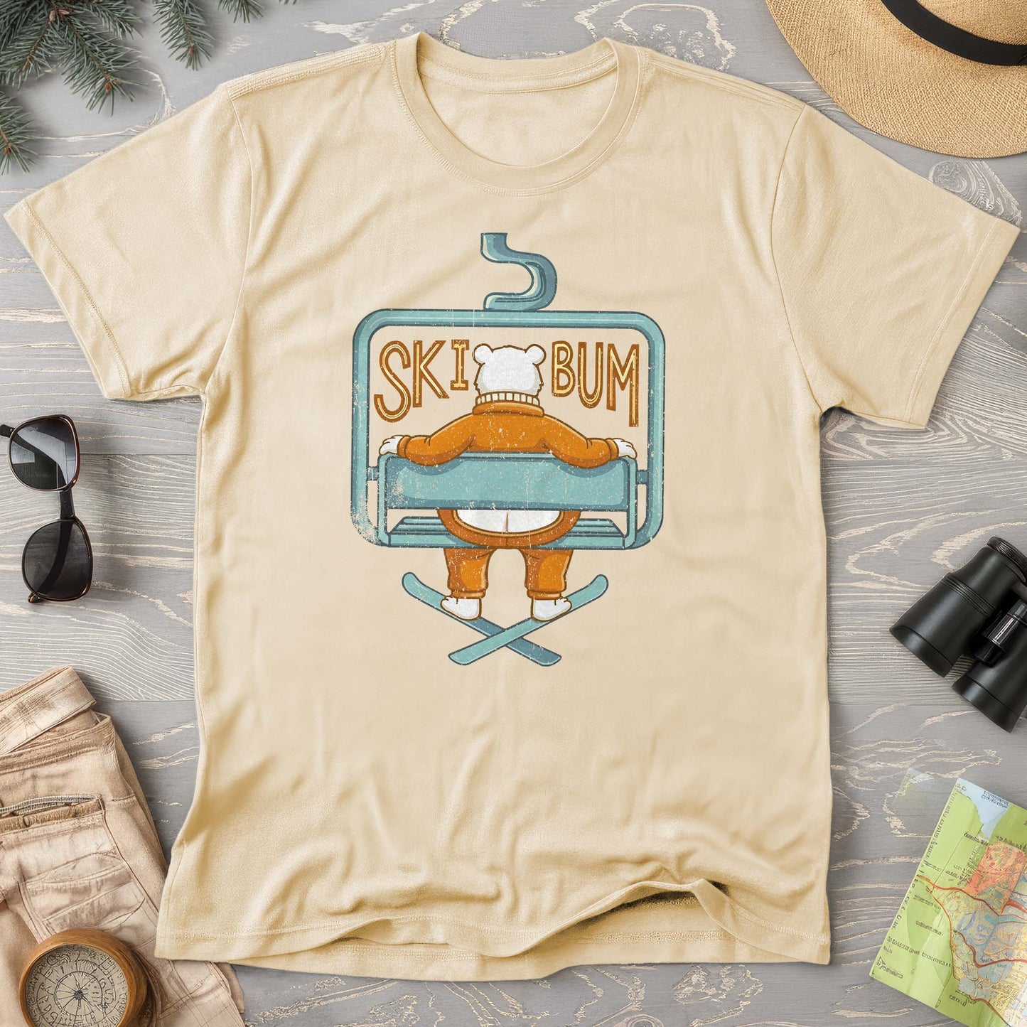 Ski Bum Chairlift Comfort Colors T-shirt