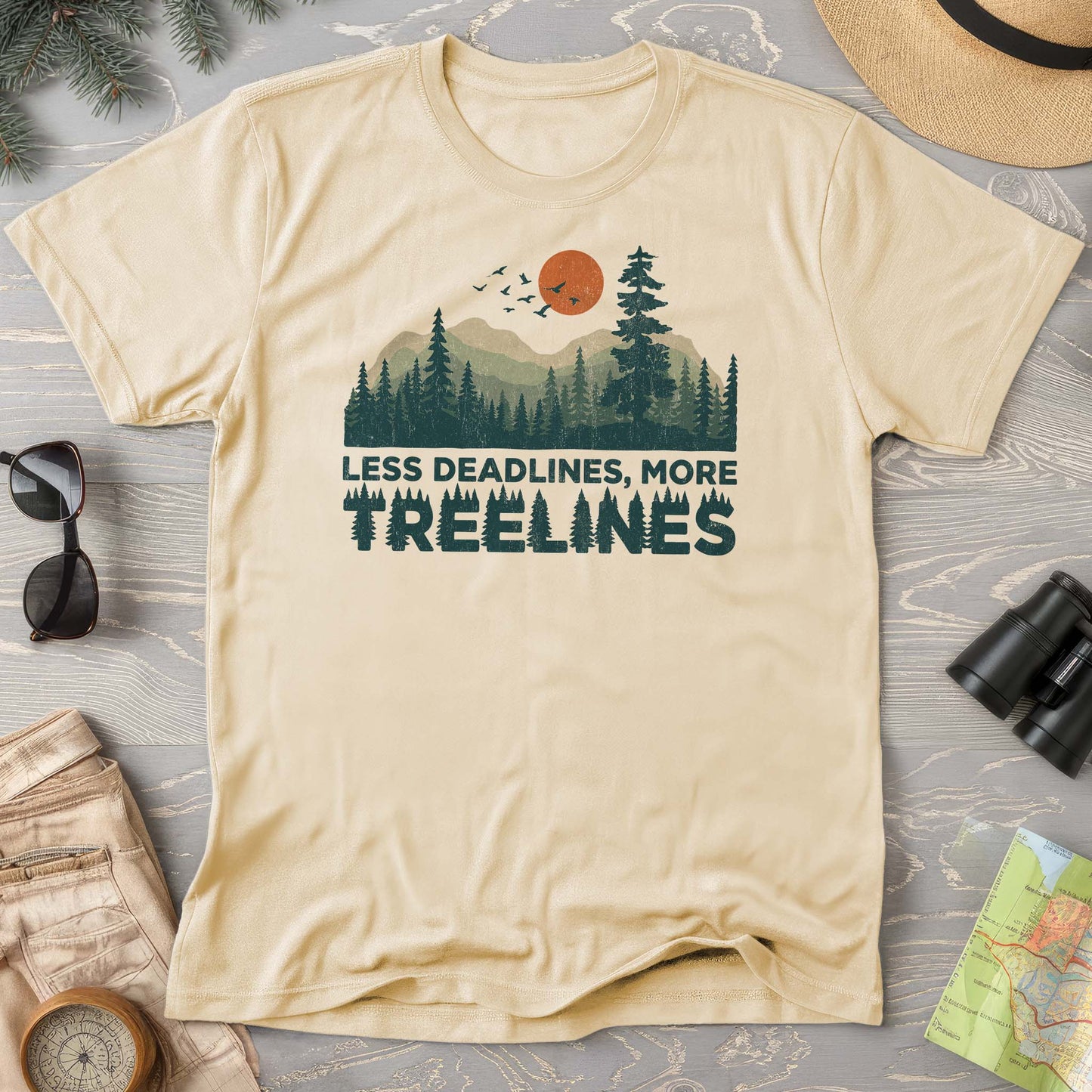 Less Deadlines More Treelines T-Shirt