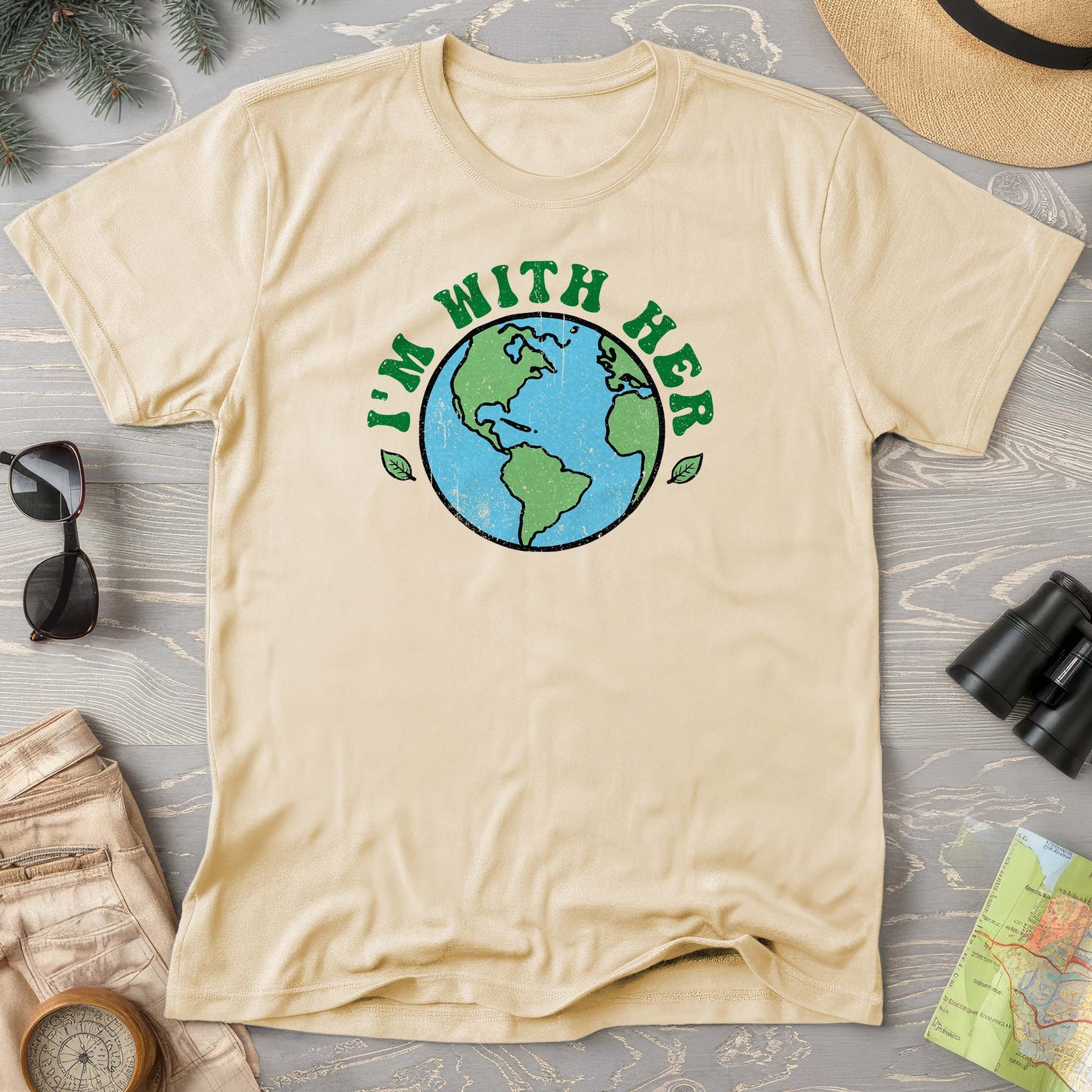 I'm With Her Earth T-Shirt