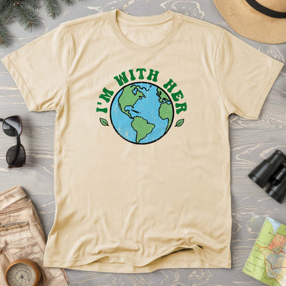 I'm With Her Earth T-Shirt