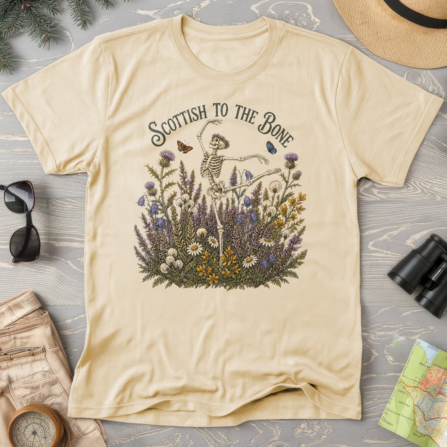 Scottish Floral Bone T-Shirt