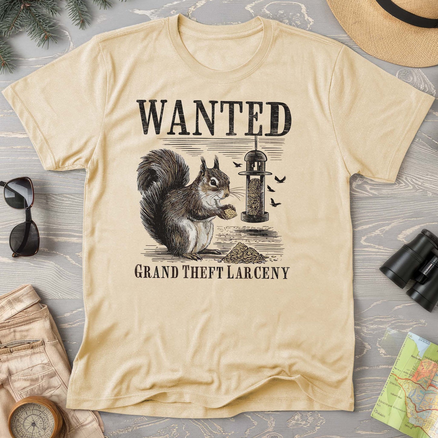 Funny Bird Lover Squirrel Comfort Colors T-Shirt