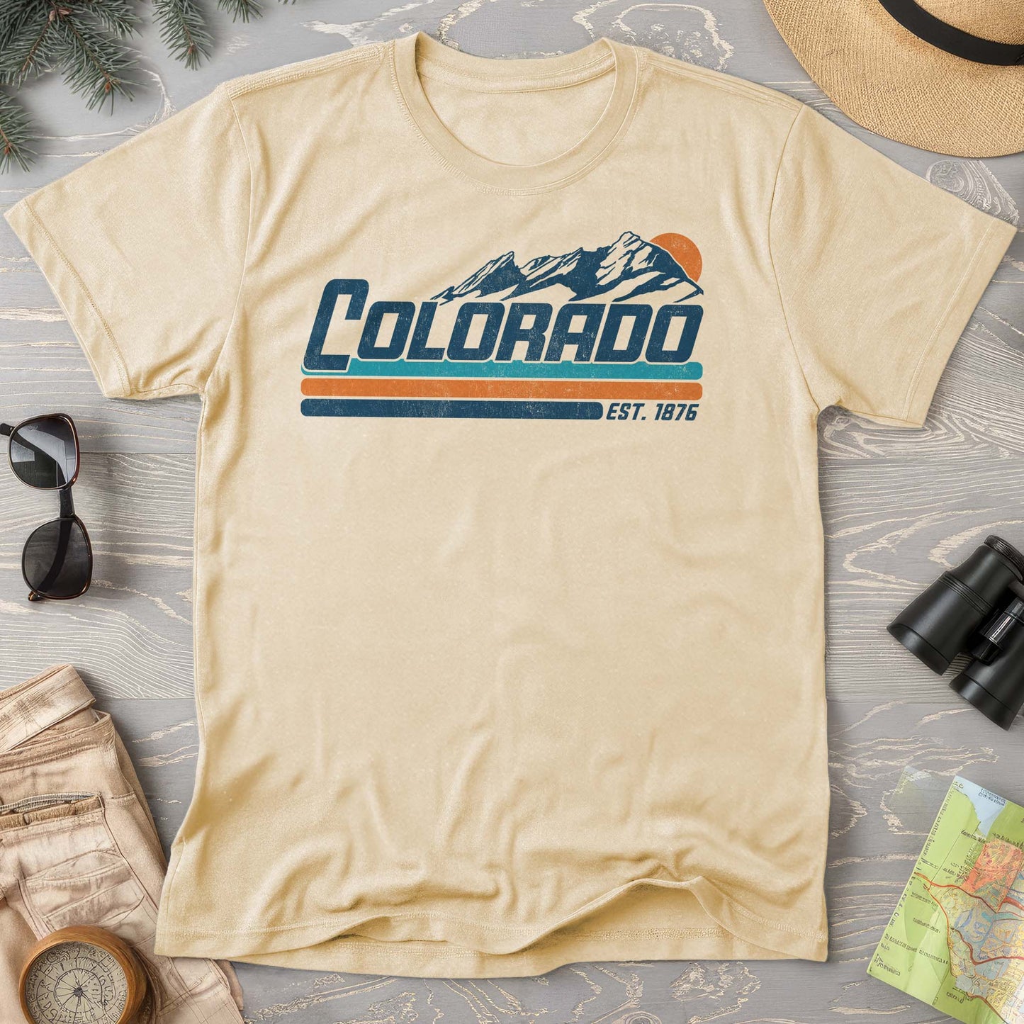 Colorado Retro Stripe Comfort Colors T-Shirt
