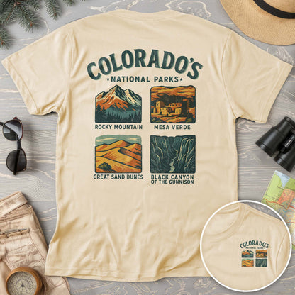 Colorado National Parks Front/Back Print Comfort Colors T-Shirt