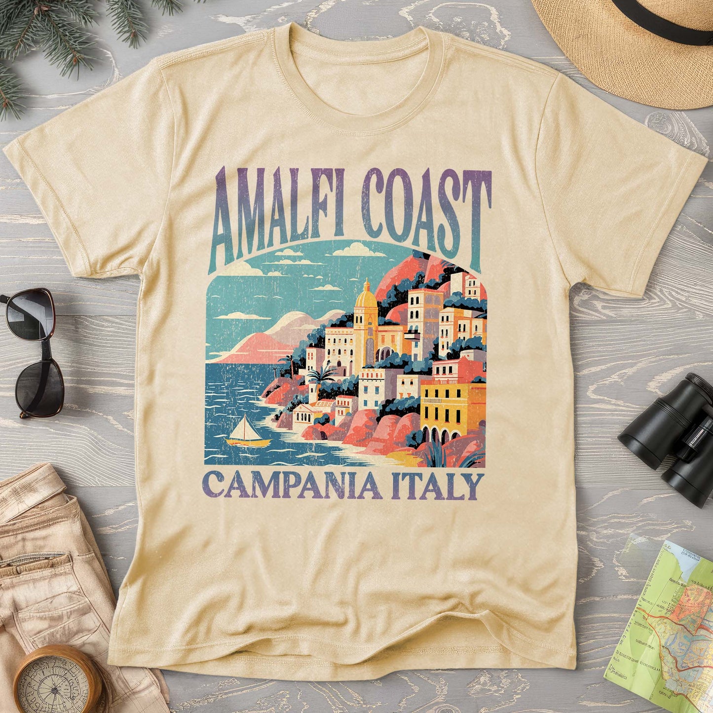 Amalfi Coast Italy "Big and Bold" Comfort Colors T-Shirt