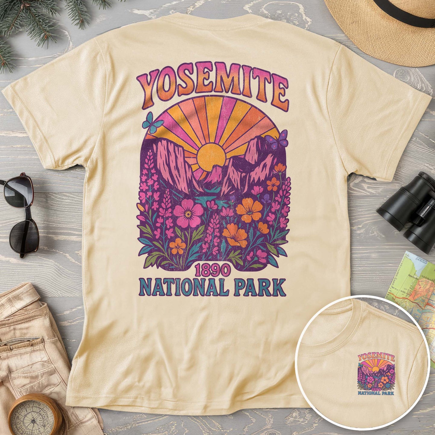 Yosemite Retro Vibes Front/Back Comfort Colors T-Shirt