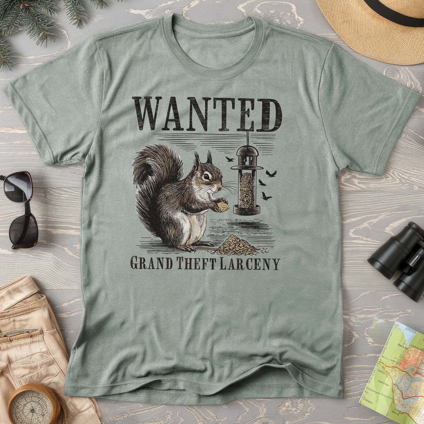 Funny Bird Lover Squirrel Comfort Colors T-Shirt