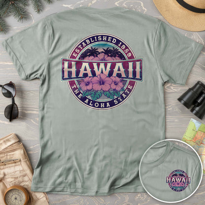 Hawaii Badge Front/Back Print Comfort Colors T-shirt