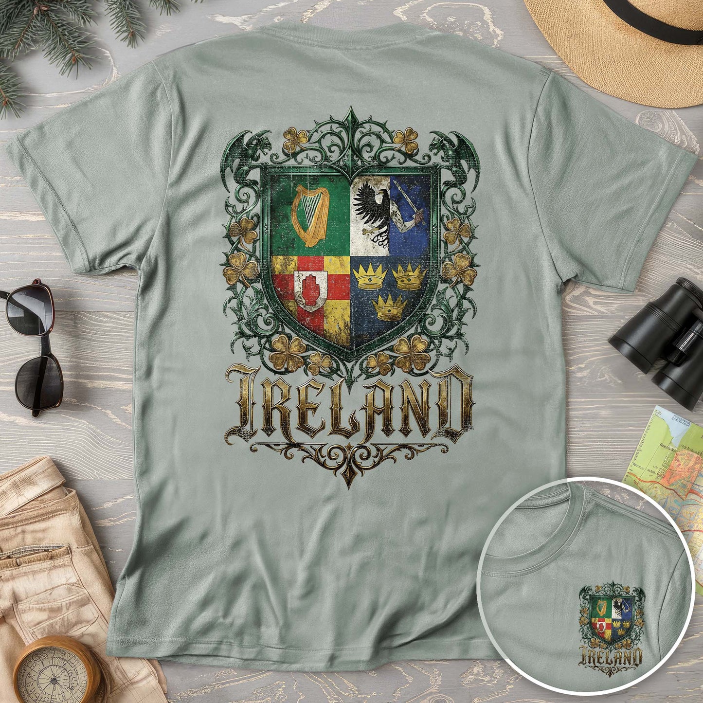 Irish Gothic Arms Front/Back Print Comfort Colors T-shirt