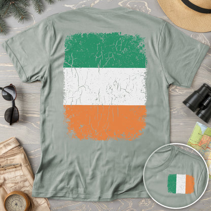 Ireland Distressed Flag Front/Back Print T-Shirt