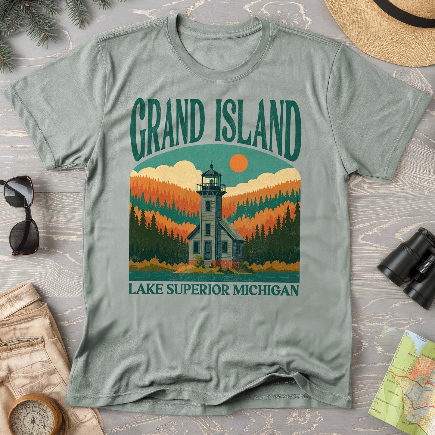 Grand Island Michigan "Big and Bold" Comfort Colors T-Shirt