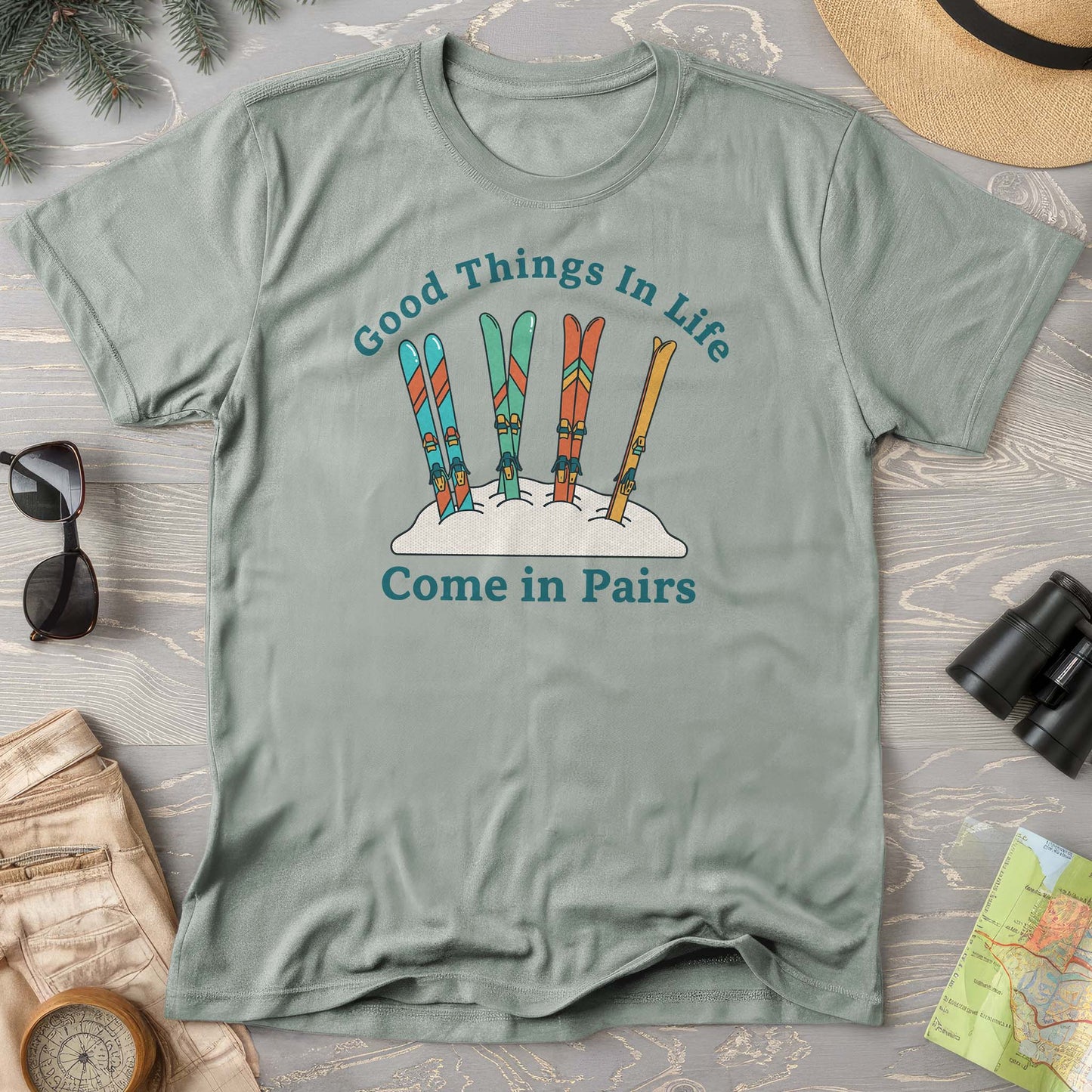 Good Things Come In Pairs Ski Comfort Colors T-shirt