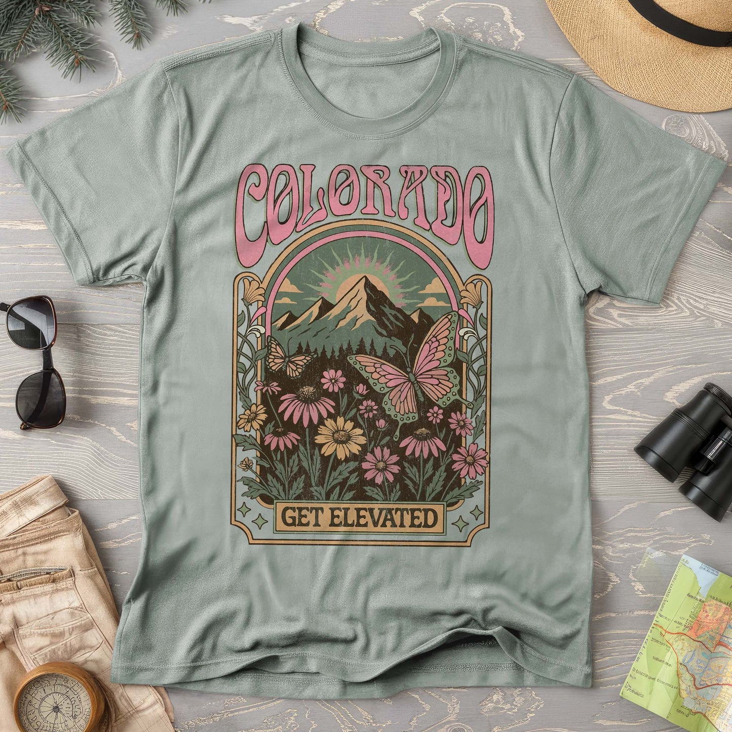 Colorado Get Elevated Butterfly Comfort Colors T-shirt