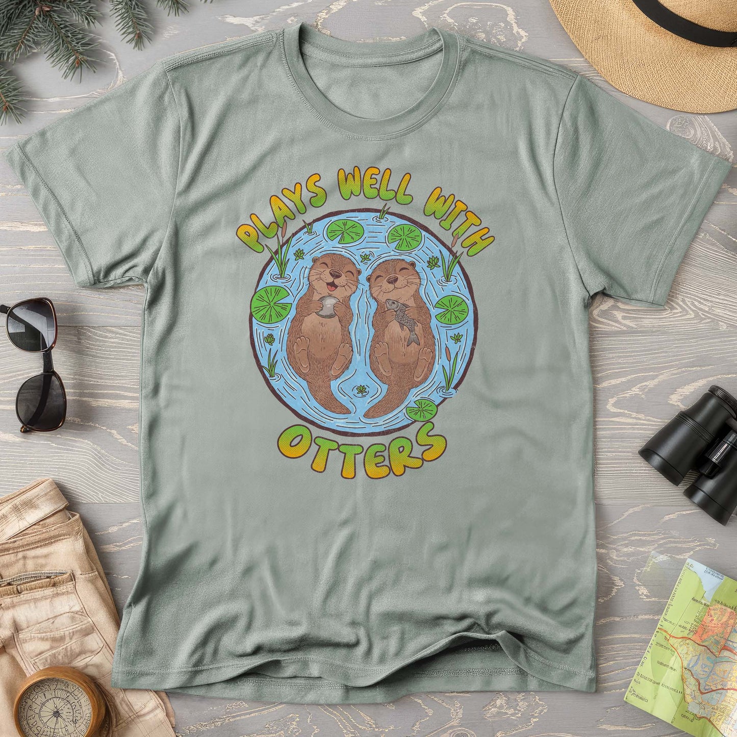 Plays Well With Otters Comfort Colors T-shirt