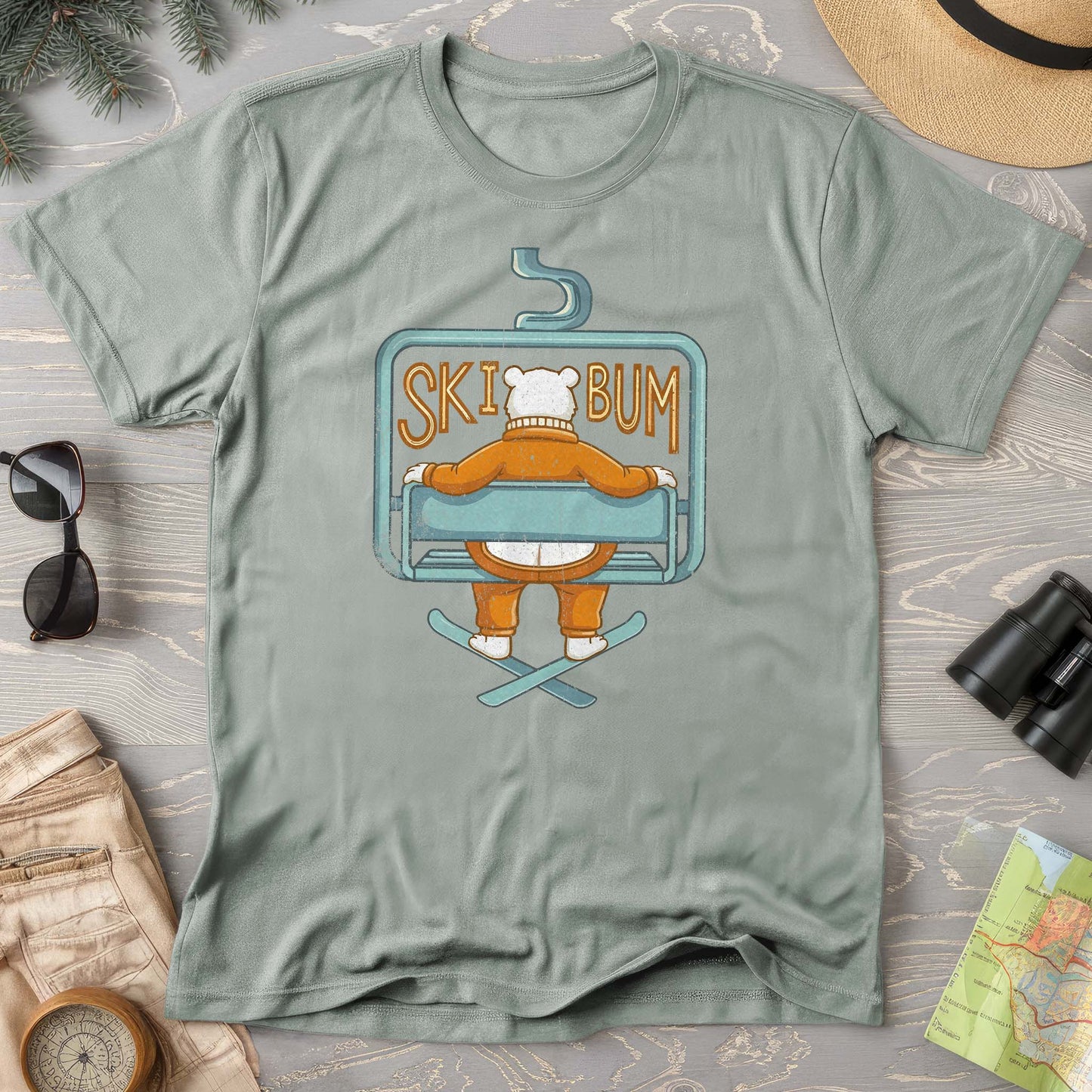 Ski Bum Chairlift Comfort Colors T-shirt