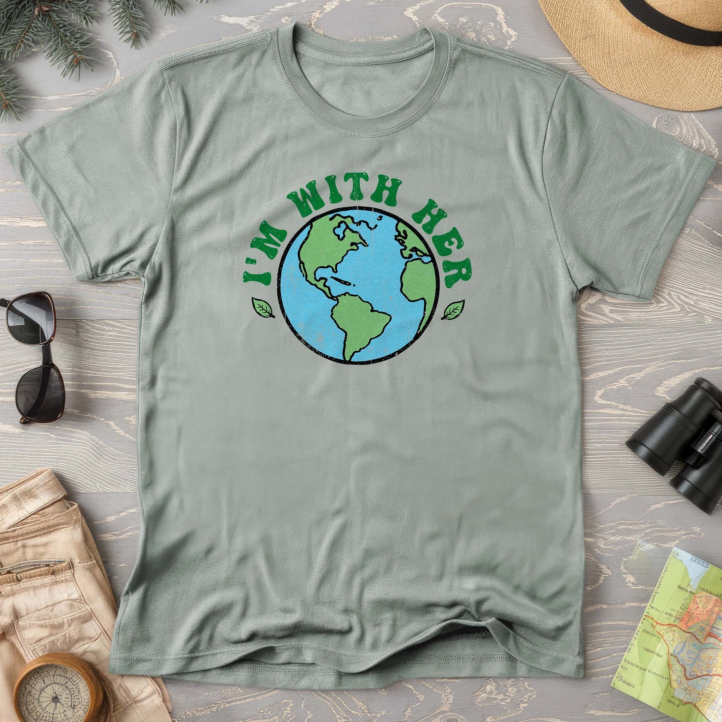 I'm With Her Earth T-Shirt