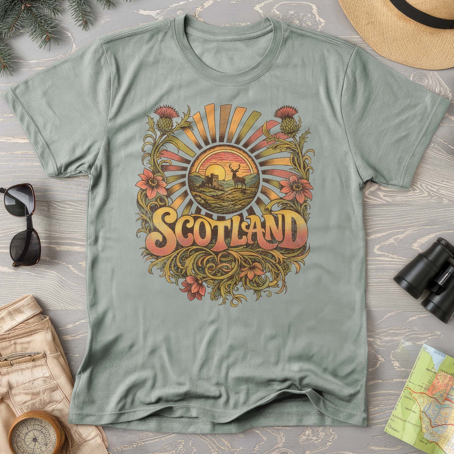 Scotland Retro Burst T-Shirt