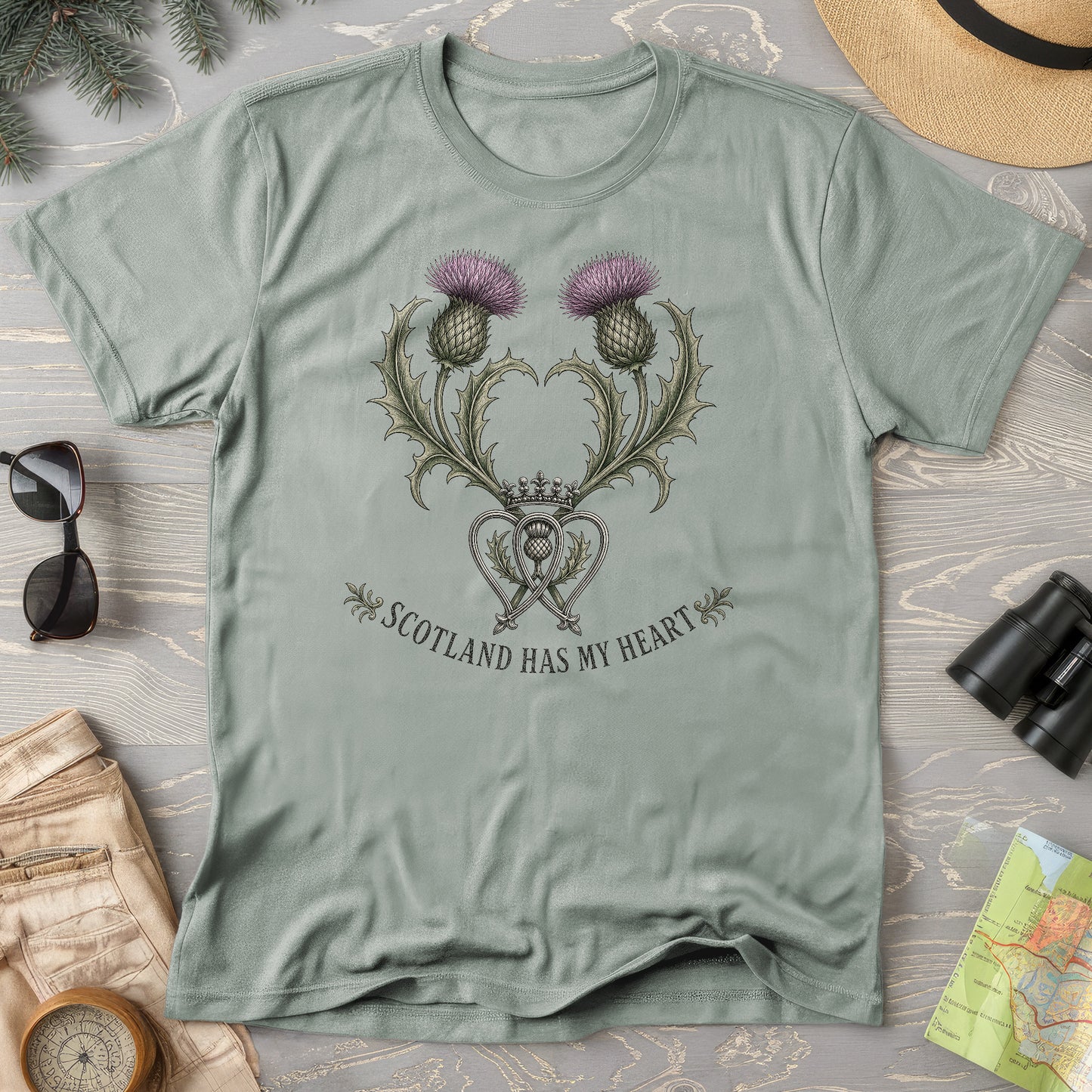 Scotland Heart Brooch T-Shirt