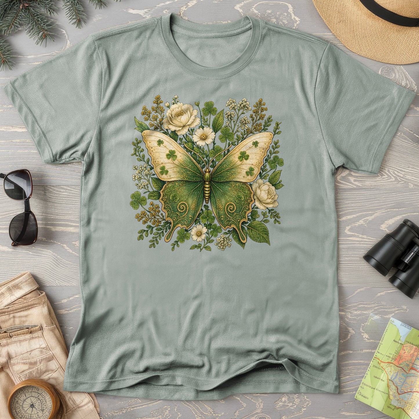 Irish Butterfly Floral T-Shirt