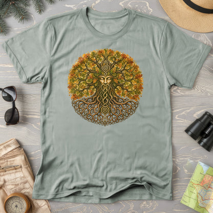 Green Man Autumn Bloom T-Shirt