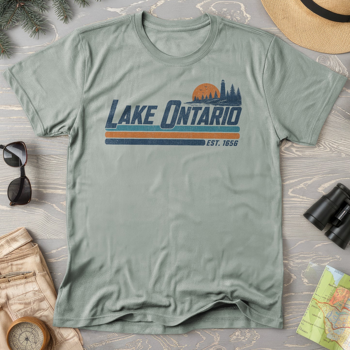 Lake Ontario Retro Stripe T-Shirt