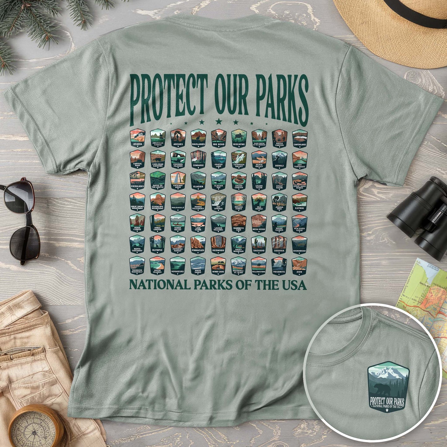 Protect our Parks Badges Back Print Comfort Colors T-Shirt