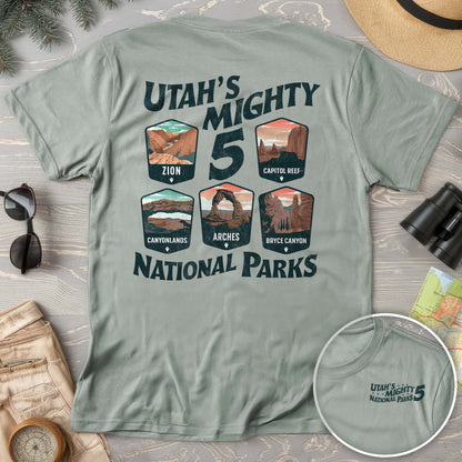 Utah's Mighty Five National Parks "5 Badges" Comfort Colors T-Shirt