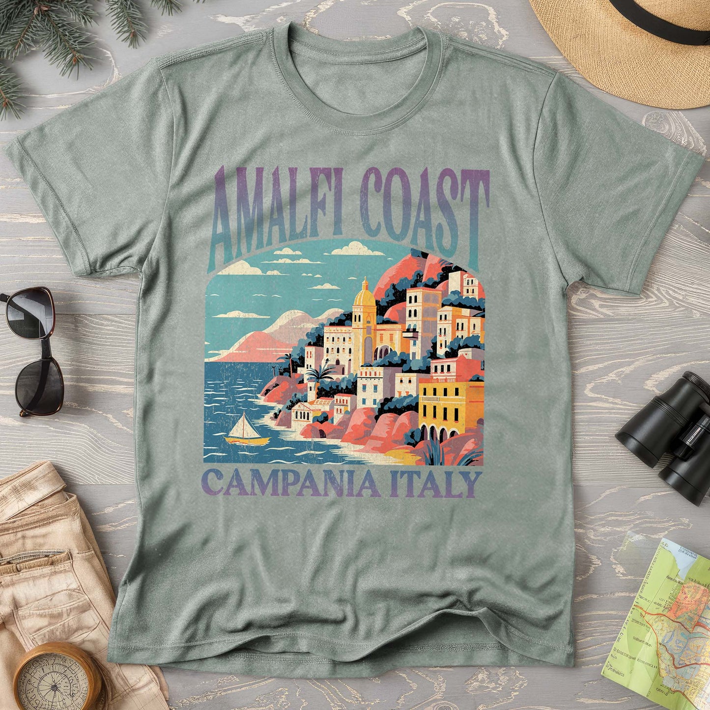 Amalfi Coast Italy "Big and Bold" Comfort Colors T-Shirt