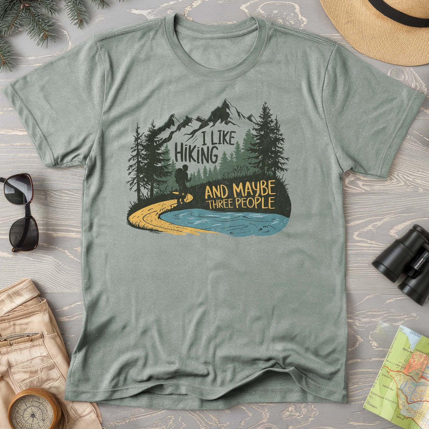 I Like Hiking and Maybe 3 People Comfort Colors T-Shirt