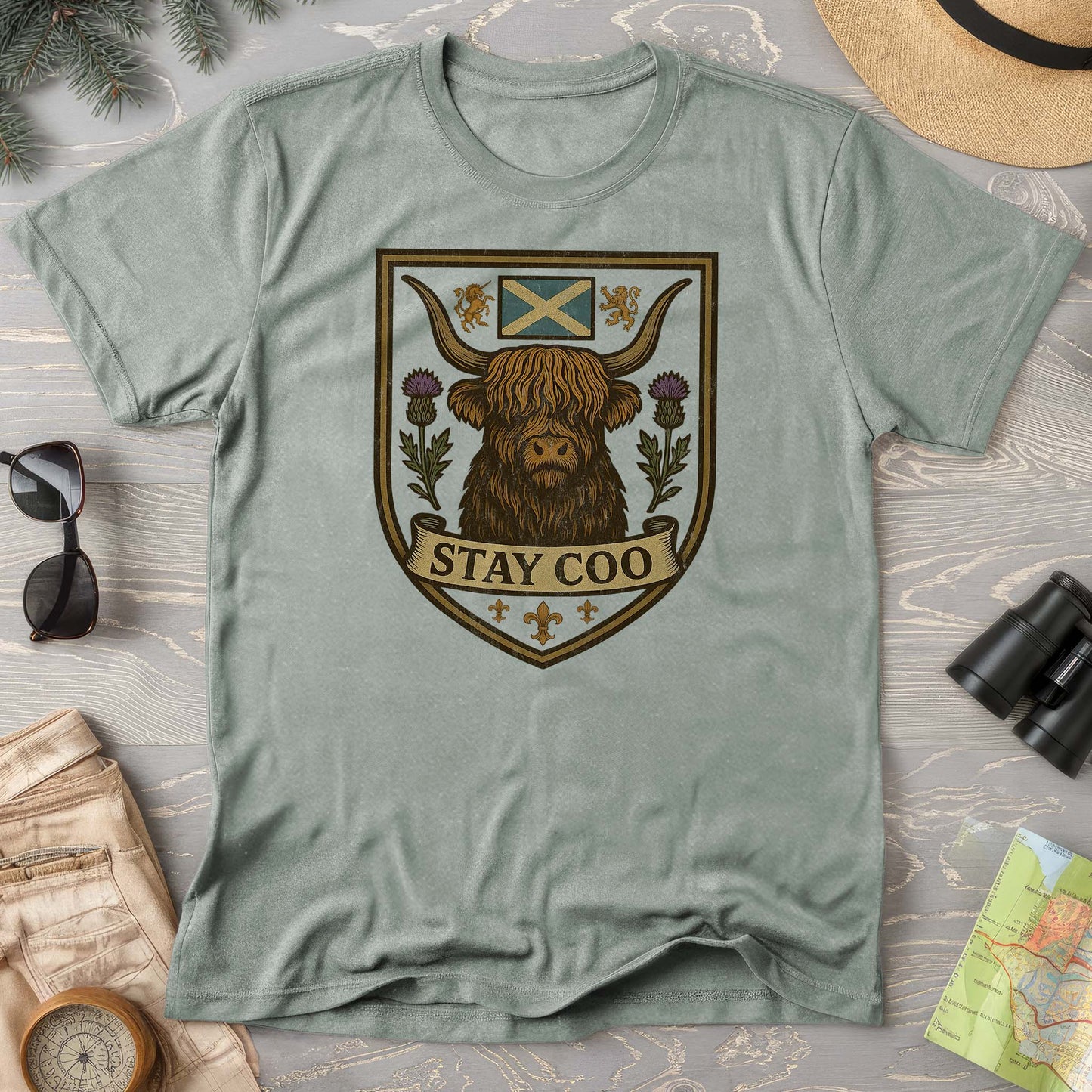 Highland Cow "Scottish Heraldry" Comfort Colors T-Shirt
