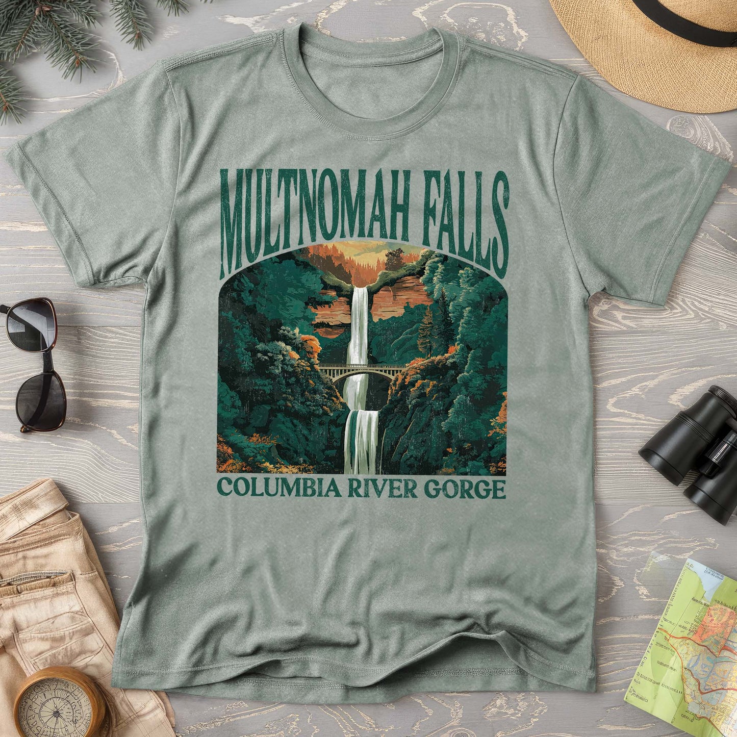 Multnomah Falls Oregon "Big and Bold" Comfort Colors T-Shirt