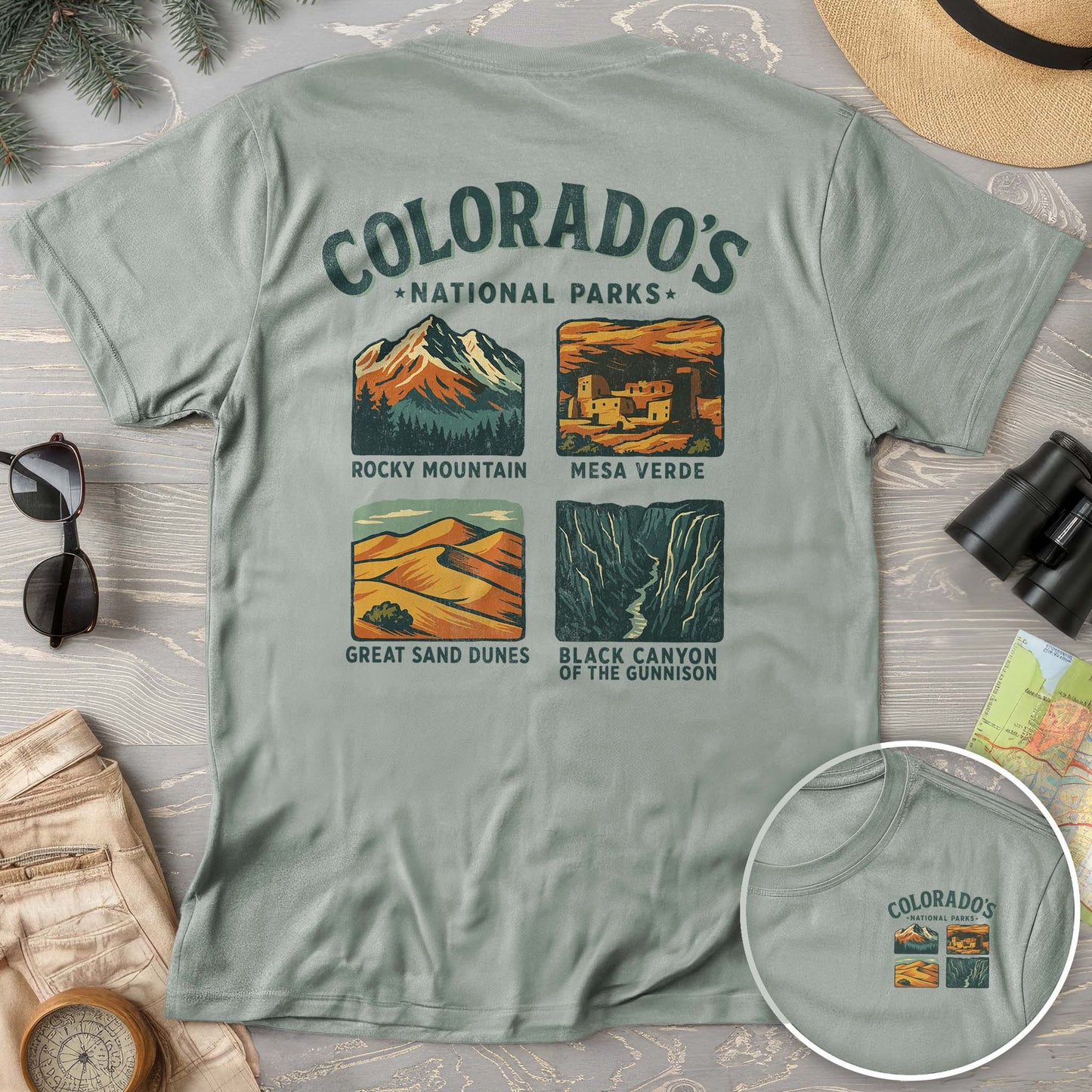 Colorado National Parks Front/Back Print Comfort Colors T-Shirt