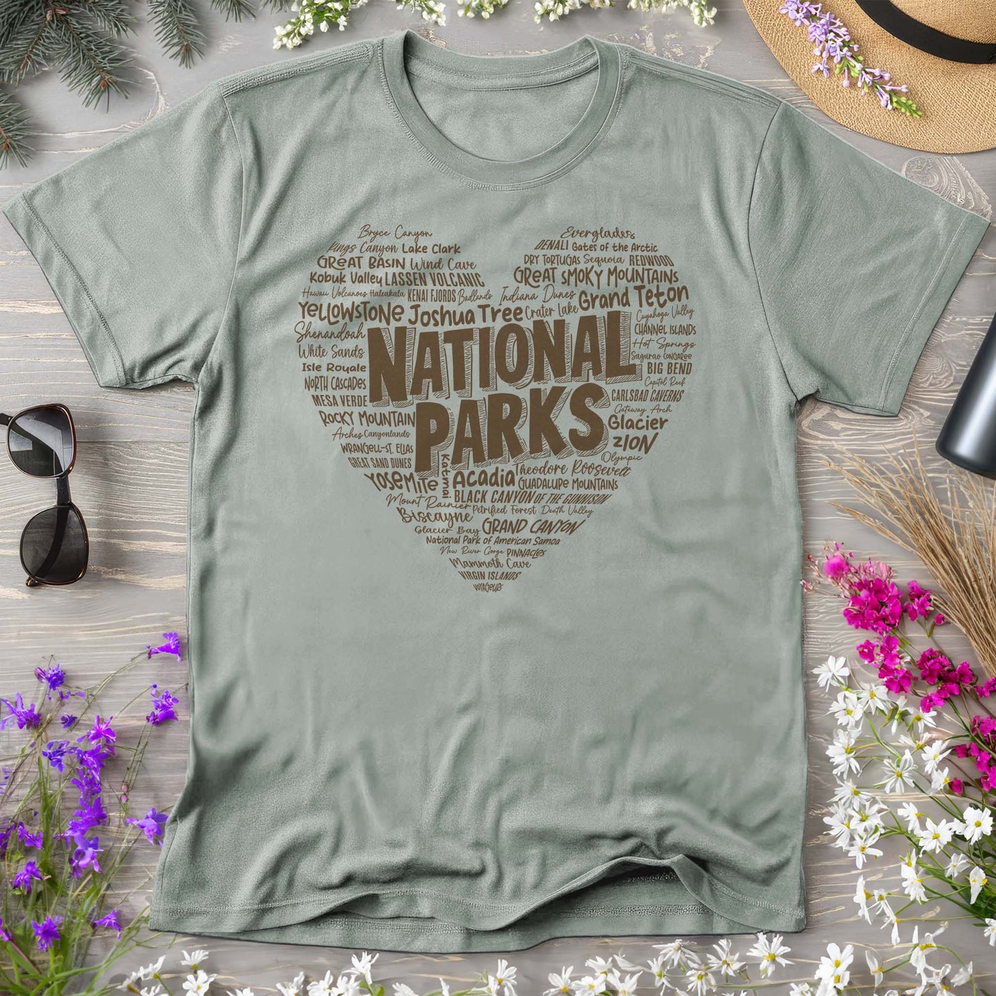 National Park Word Art "Heart" Comfort Colors T-Shirt