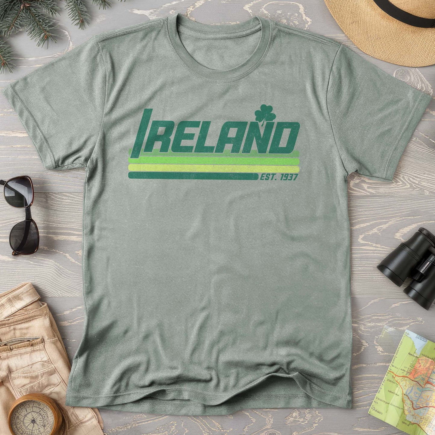 Ireland Retro Stripe Comfort Colors T-Shirt