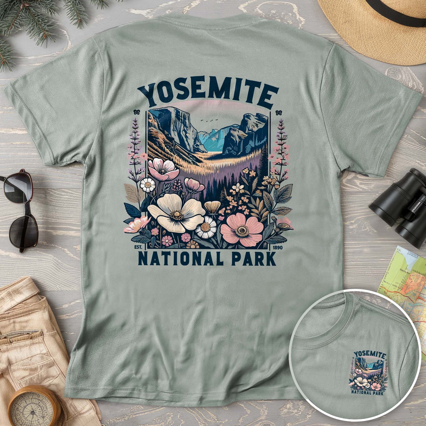 Yosemite National Park "Wildflower" Front/Back Print Comfort Colors T-Shirt