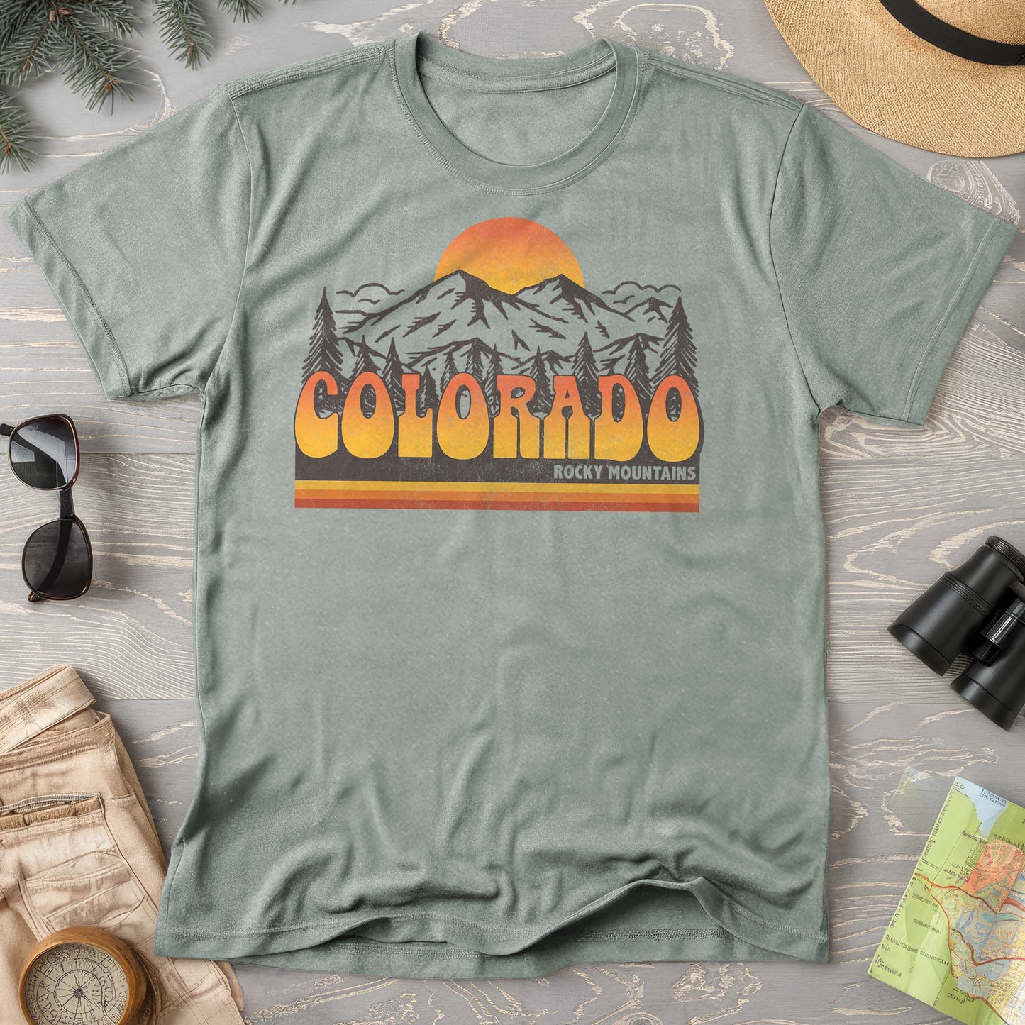 Colorado Rocky Mountains Groovy Vibes Comfort Colors 1717