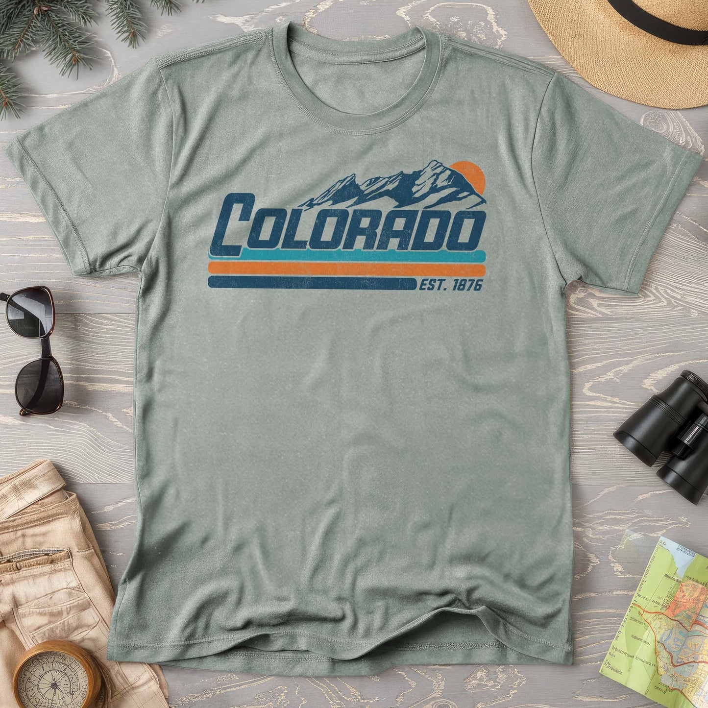 Colorado Retro Stripe Comfort Colors T-Shirt