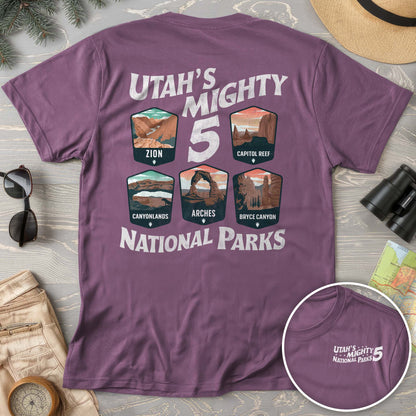 Utah's Mighty Five National Parks "5 Badges" Comfort Colors T-Shirt