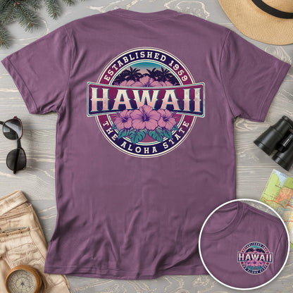 Hawaii Badge Front/Back Print Comfort Colors T-shirt