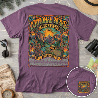 National Parks Summer Tour Front/Back Print T-Shirt