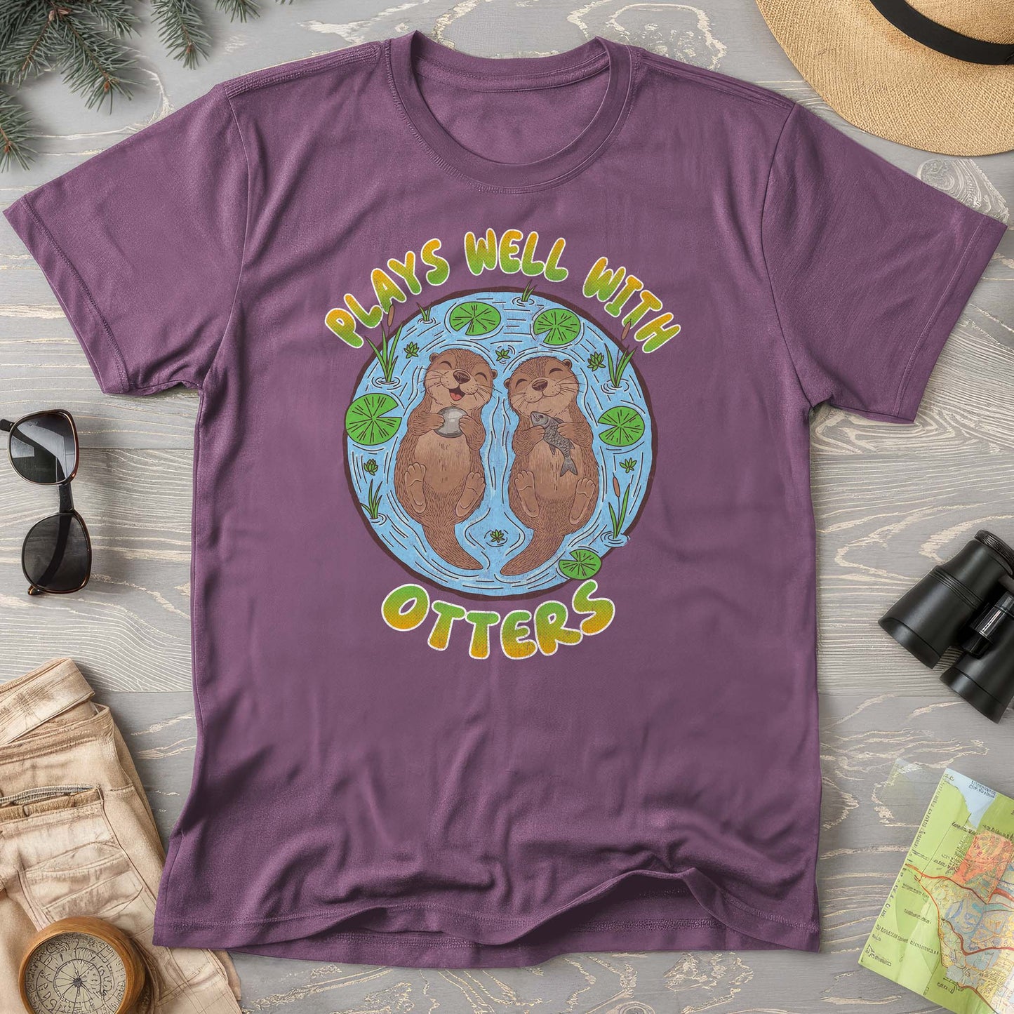 Plays Well With Otters Comfort Colors T-shirt
