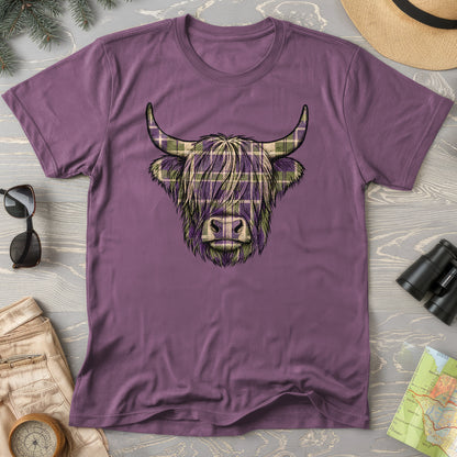 Scottish Highland Plaid Coo T-Shirt