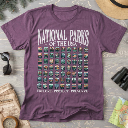 National Parks of the USA 63 Badges "Big and Bold" Comfort Colors T-Shirt