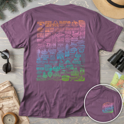 National Parks "63 Vintage Logos" Color Front/Back Print Comfort Colors T-Shirt
