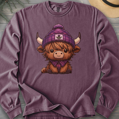 Tartan Highland Cow Long Sleeve Shirt